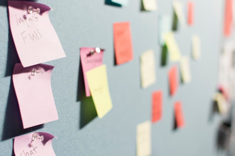 A wall planner covered in scheduled notes