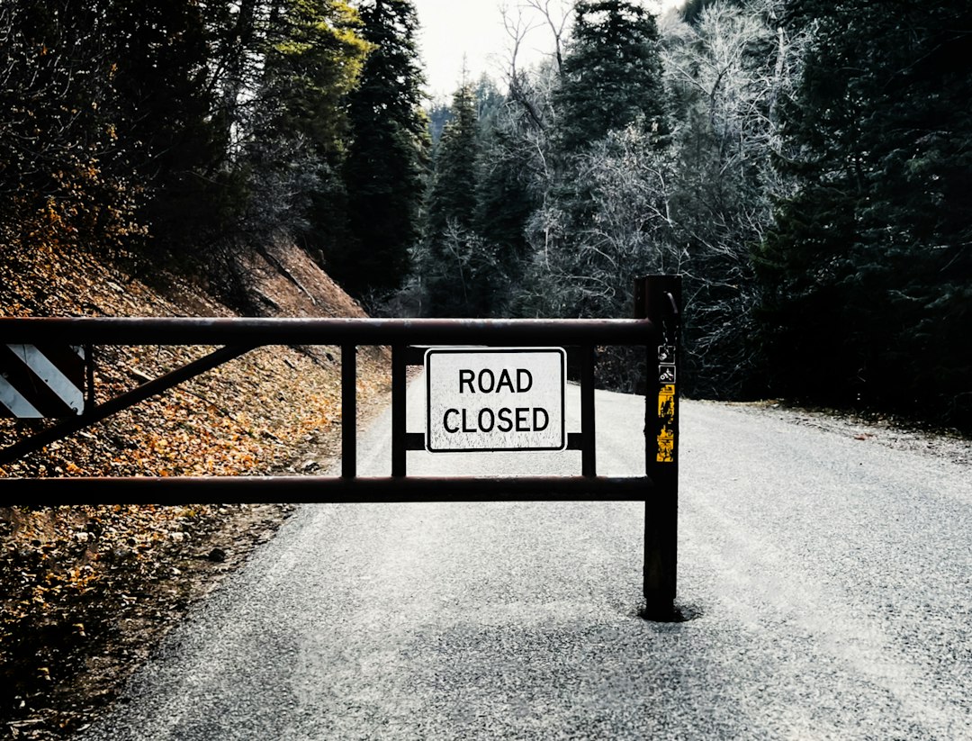 A road closed sign at the side of a road